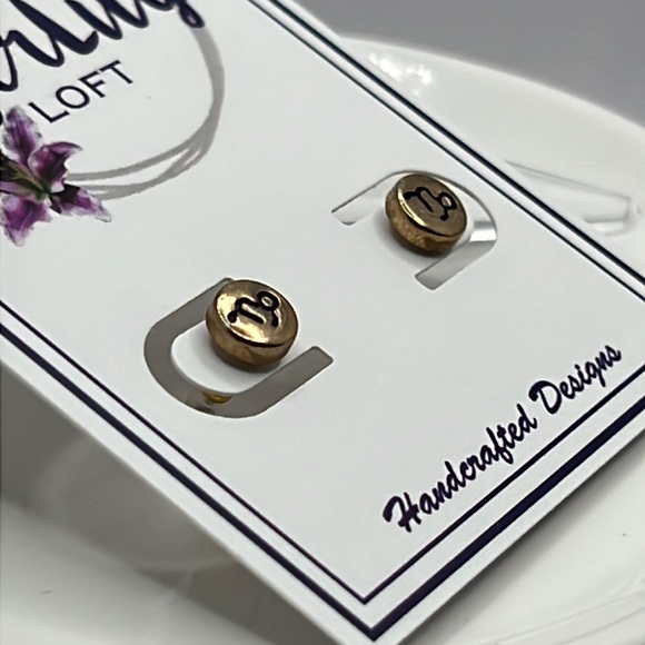 Capricorn Horoscope Stud Earrings. - Picture 3 of 3